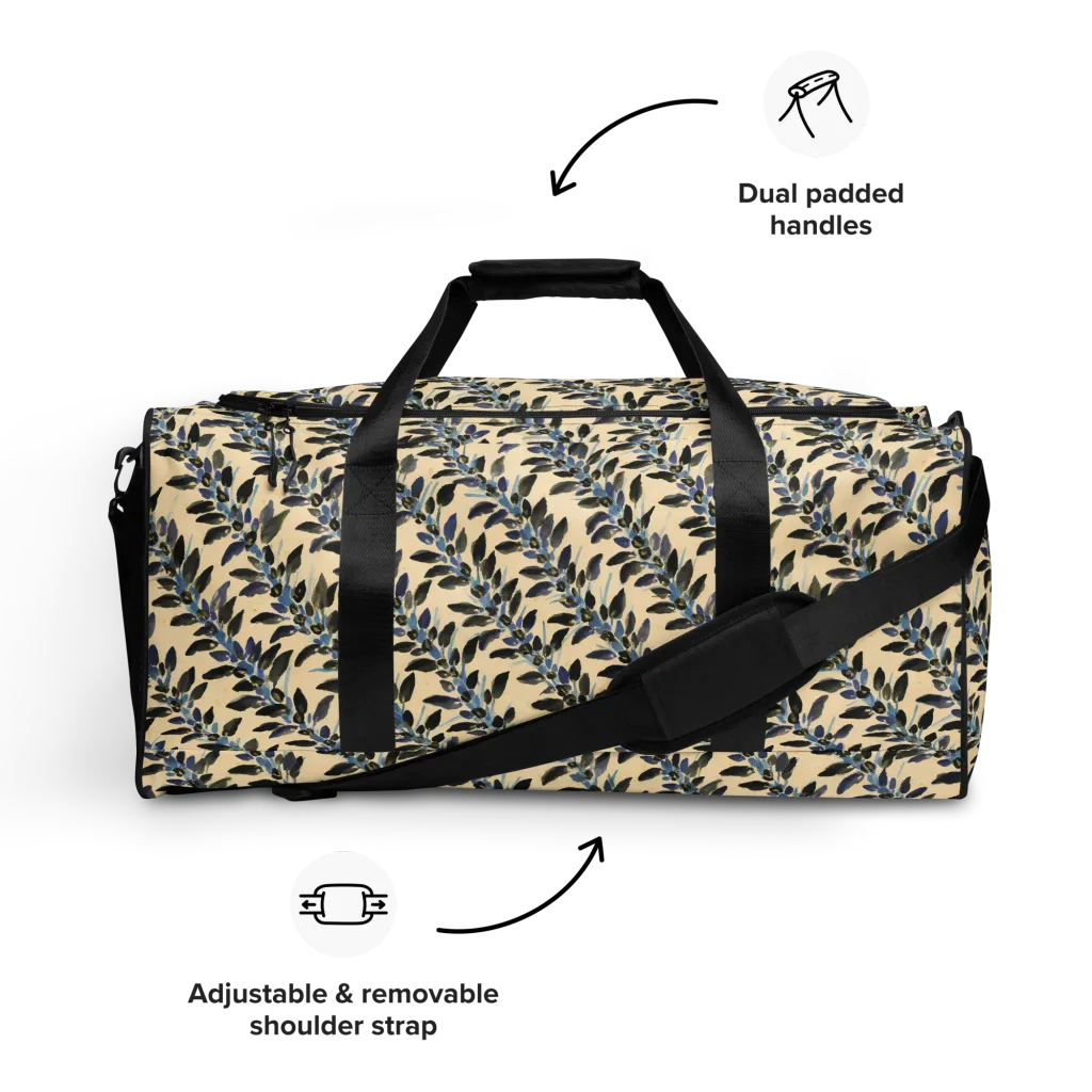 Indigo Sprig on Duffle Bag — Front