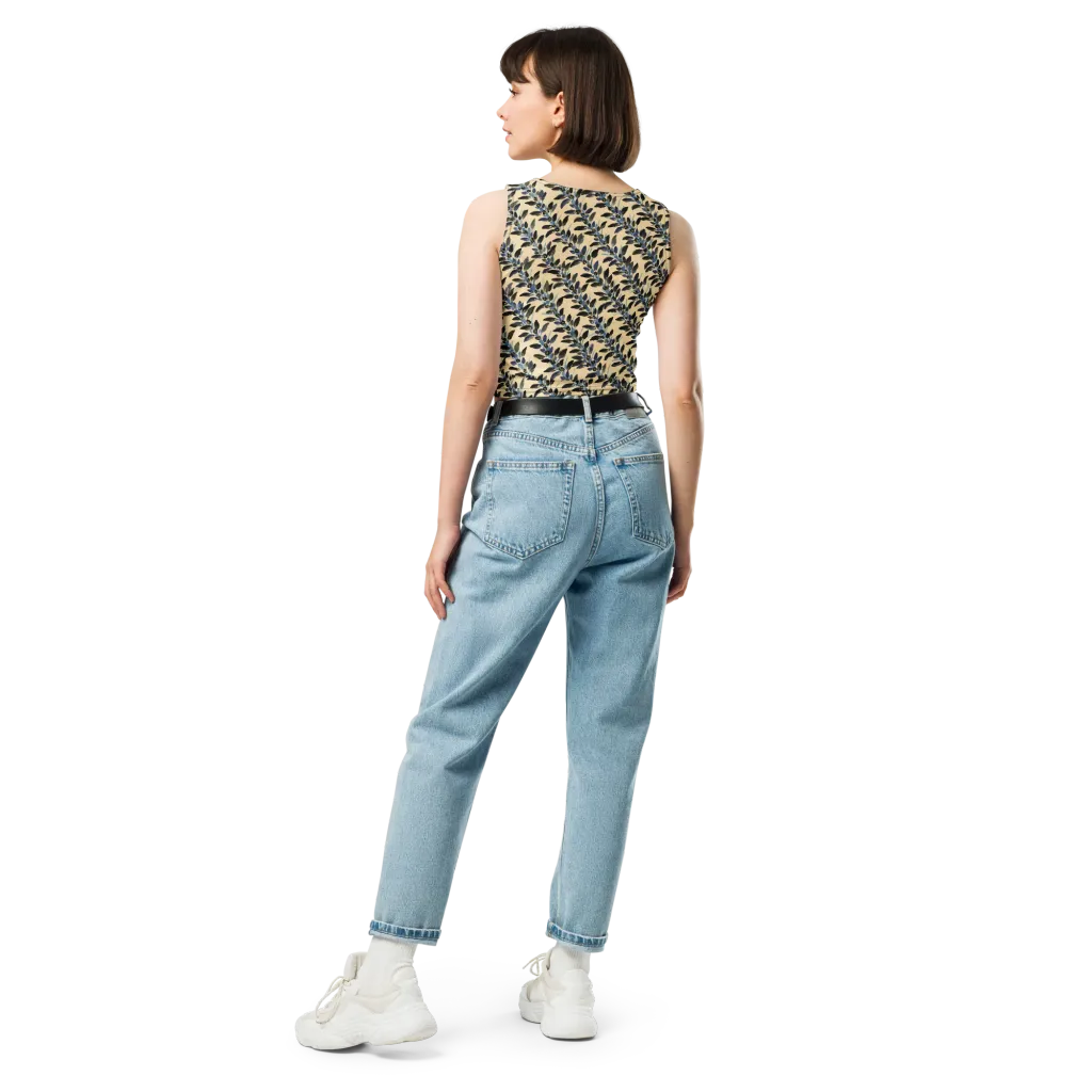 Indigo Sprig on Crop Top — Back