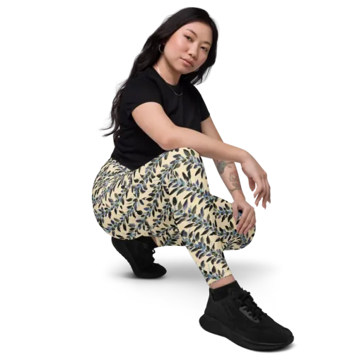Indigo Sprig on a Leggings with Pockets