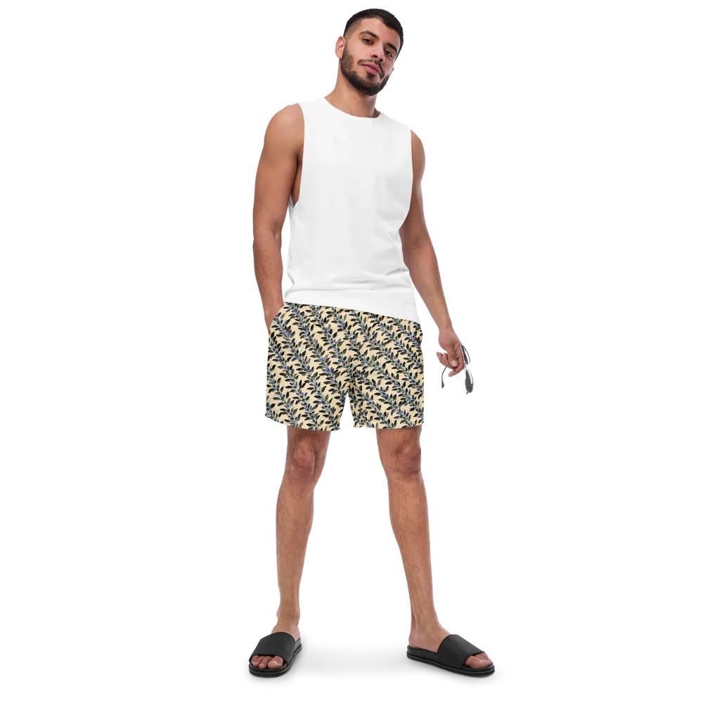 Indigo Sprig on Swim Trunks — Front