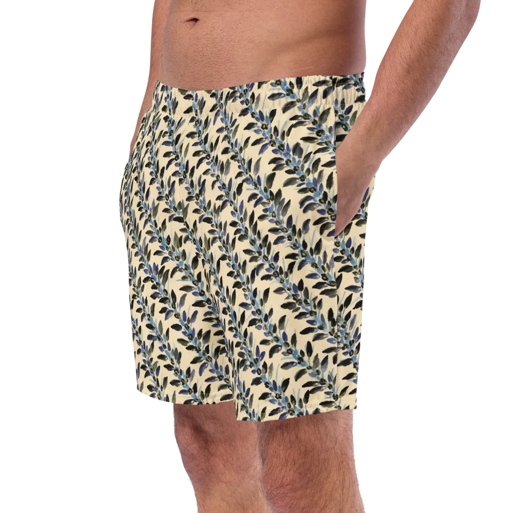 Indigo Sprig on Swim Trunks — Left Front