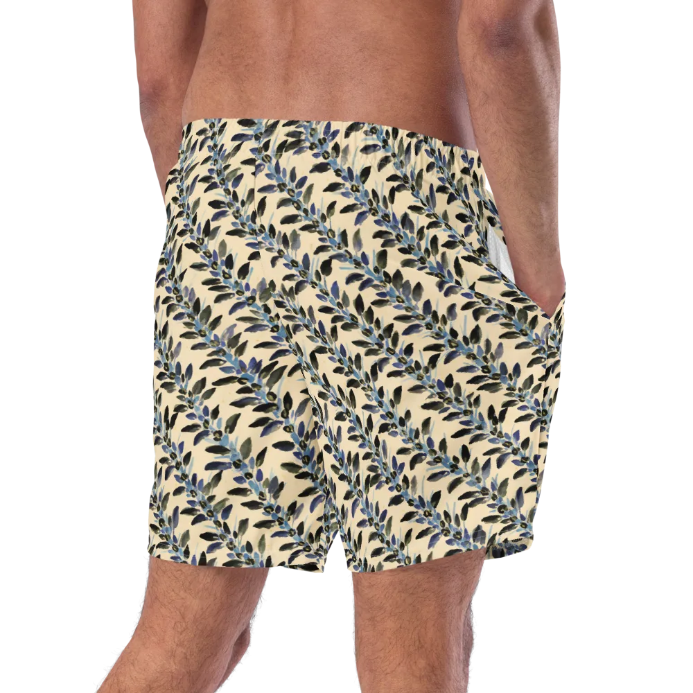 Indigo Sprig on Swim Trunks — Right Back