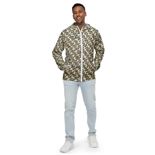 Indigo Sprig on a Men's Windbreaker