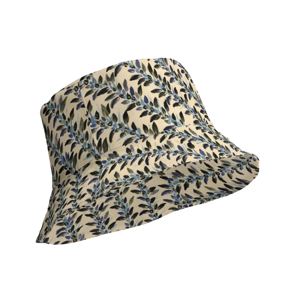 Indigo Sprig on Reversible Bucket Hat — Product details Outside