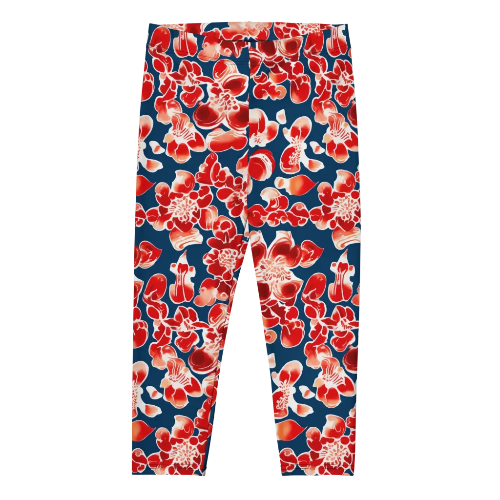 Crimson Midnight on Capri Leggings — Front