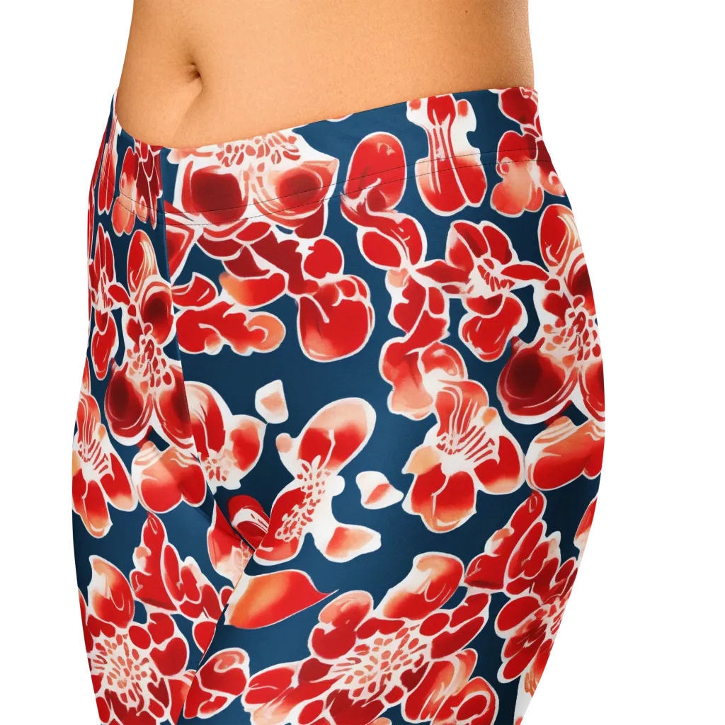 Crimson Midnight on Capri Leggings — Zoomed-in