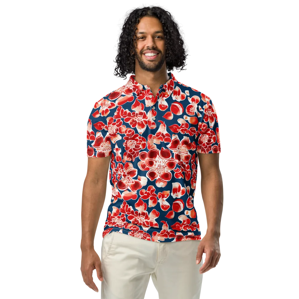 Crimson Midnight on Men's Slim Fit Polo Shirt — Front