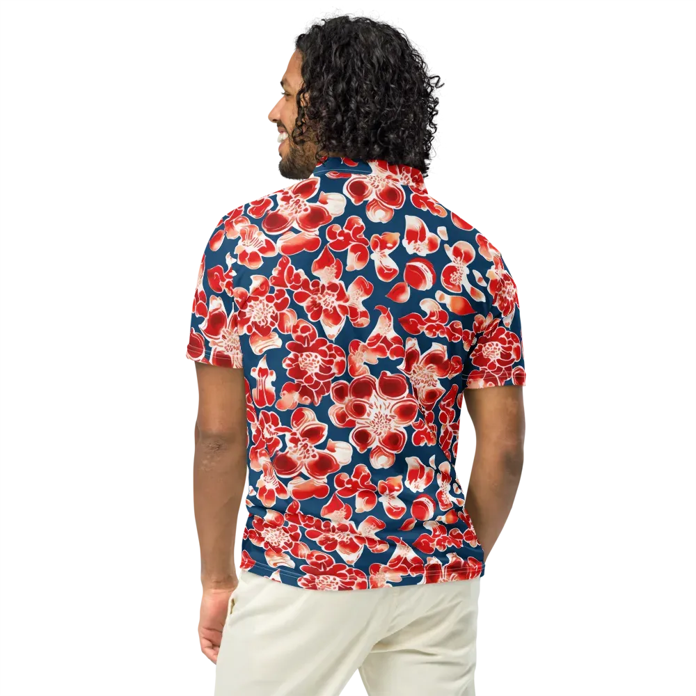 Crimson Midnight on Men's Slim Fit Polo Shirt — Back