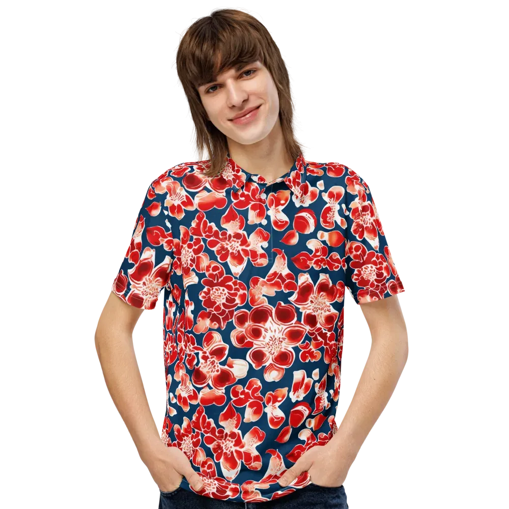 Crimson Midnight on Men's Slim Fit Polo Shirt — Front