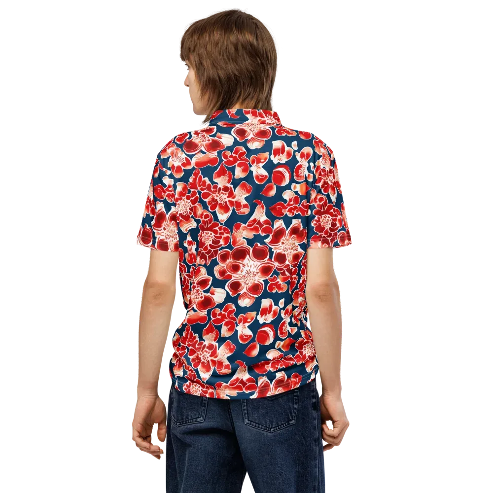 Crimson Midnight on Men's Slim Fit Polo Shirt — Back
