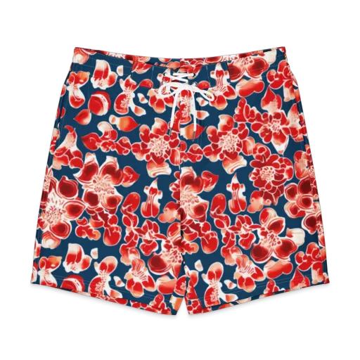 Crimson Midnight on a Men's Board Shorts