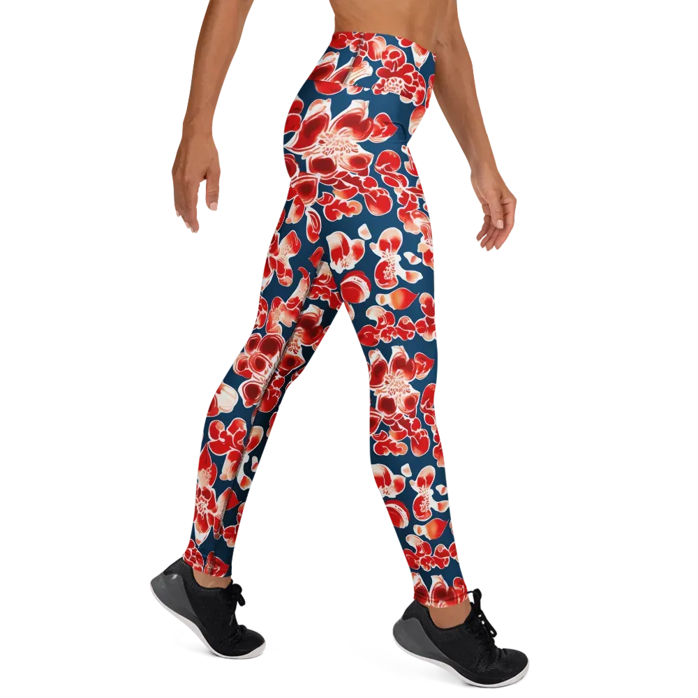 Crimson Midnight on Yoga Leggings — Right