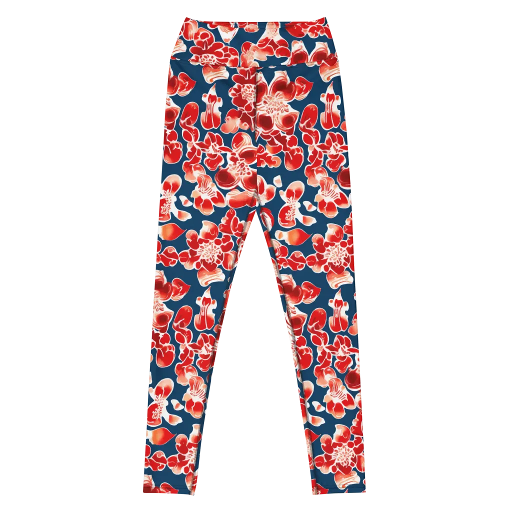 Crimson Midnight on Yoga Leggings — Front