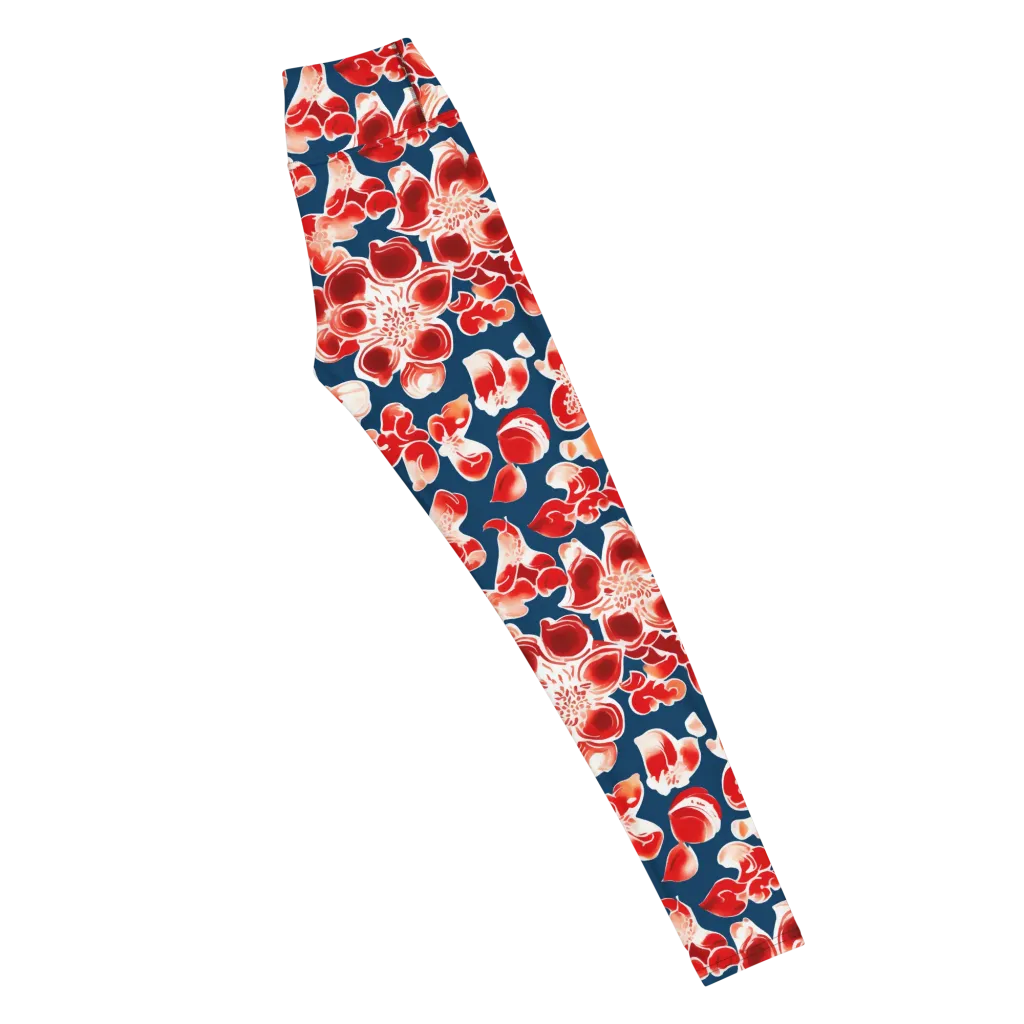 Crimson Midnight on Yoga Leggings — Right