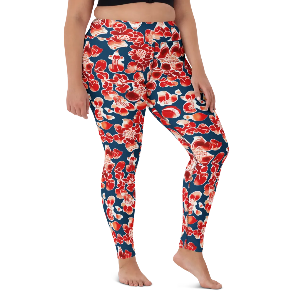 Crimson Midnight on Yoga Leggings — Front