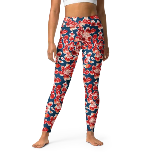 Crimson Midnight on a Yoga Leggings