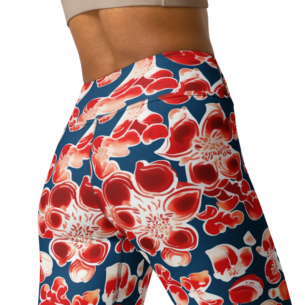 Crimson Midnight on Yoga Leggings — Back