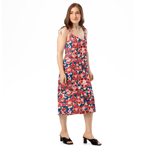 Crimson Midnight on a Slip Dress