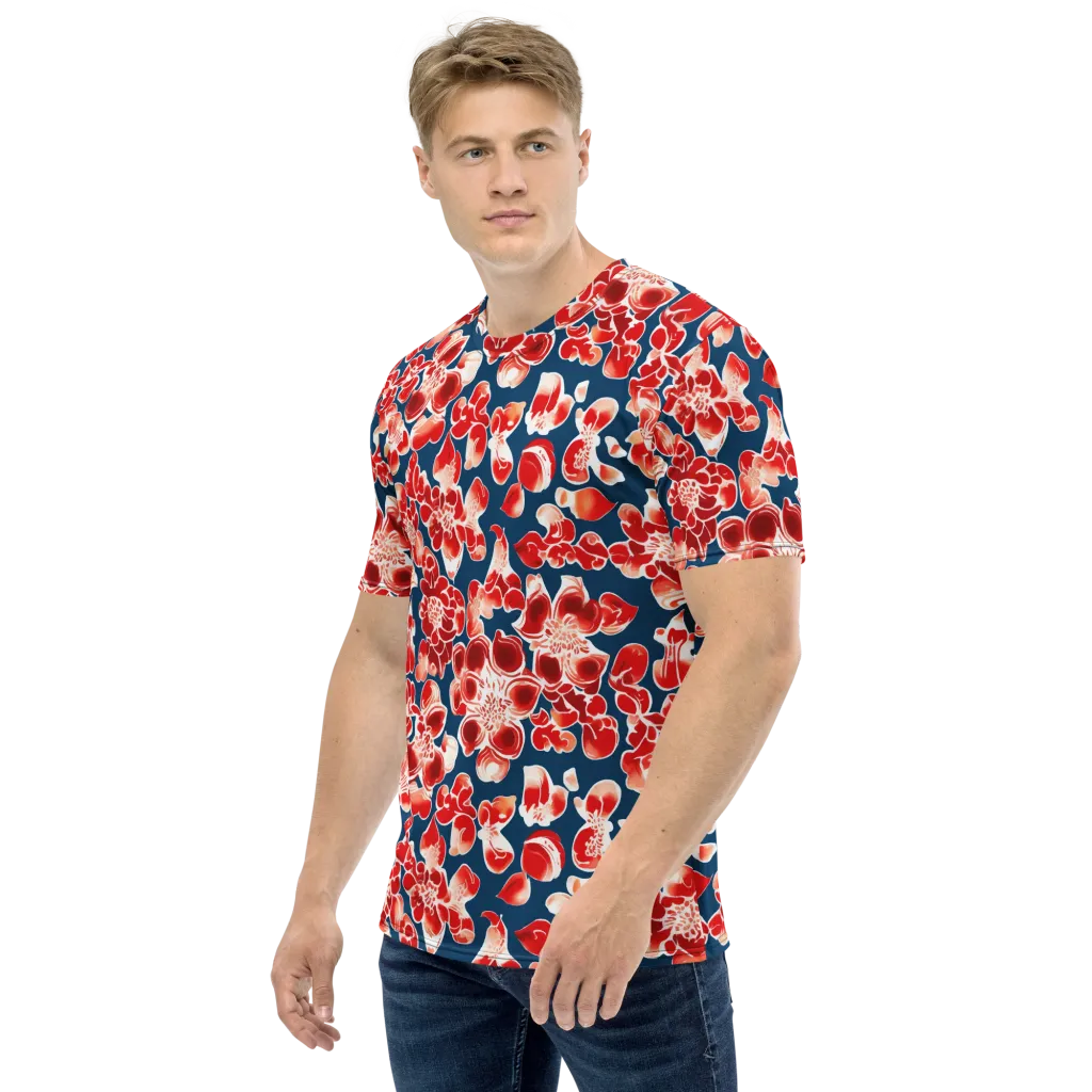 Crimson Midnight on Men's Crew Neck T-Shirt — Left