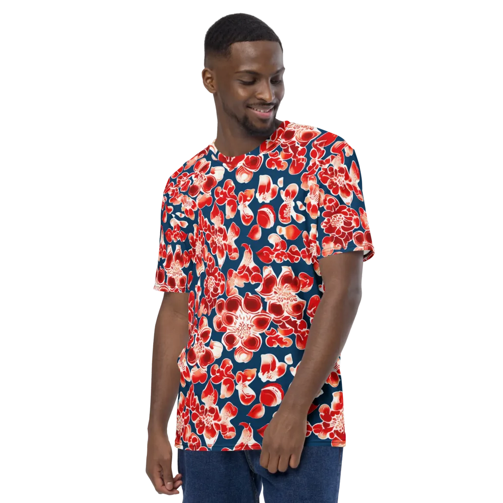Crimson Midnight on Men's Crew Neck T-Shirt — Left