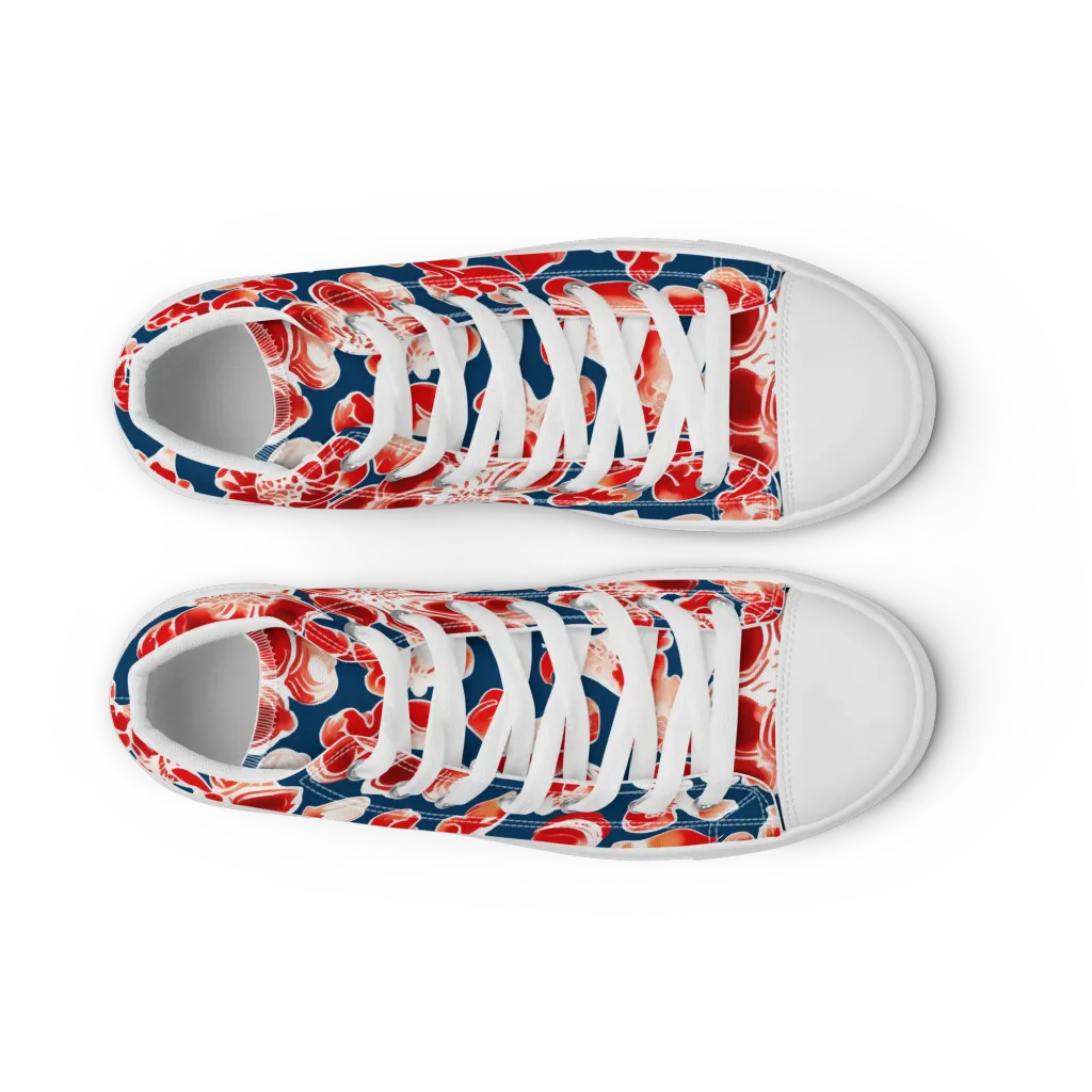 Crimson Midnight on Men's High Top Canvas Shoes — Front