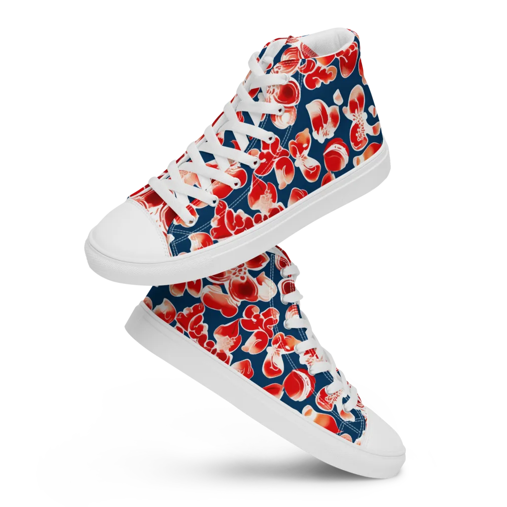 Crimson Midnight on Men's High Top Canvas Shoes — Front