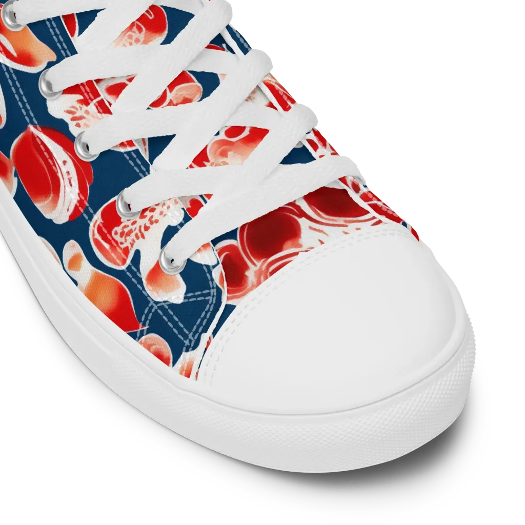 Crimson Midnight on Men's High Top Canvas Shoes — Product details