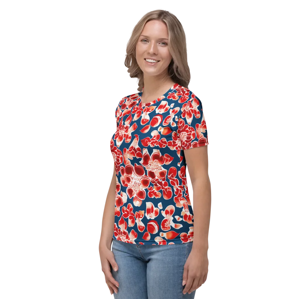 Crimson Midnight on Women's Crew Neck T-Shirt — Left