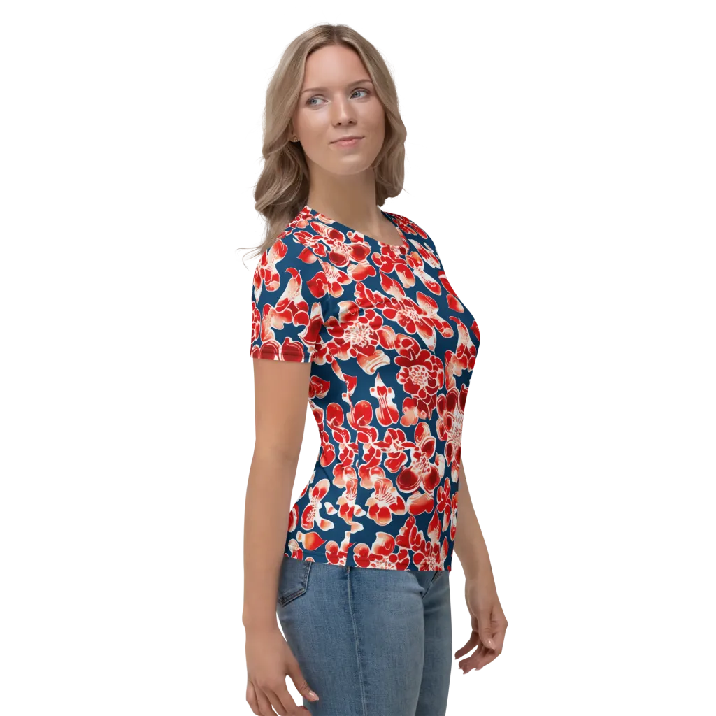 Crimson Midnight on Women's Crew Neck T-Shirt — Right