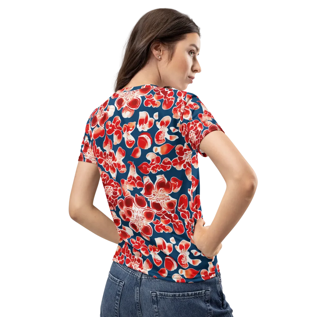 Crimson Midnight on Women's Crew Neck T-Shirt — Back