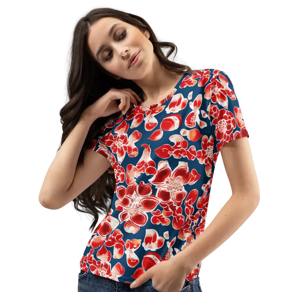 Crimson Midnight on Women's Crew Neck T-Shirt — Left Front