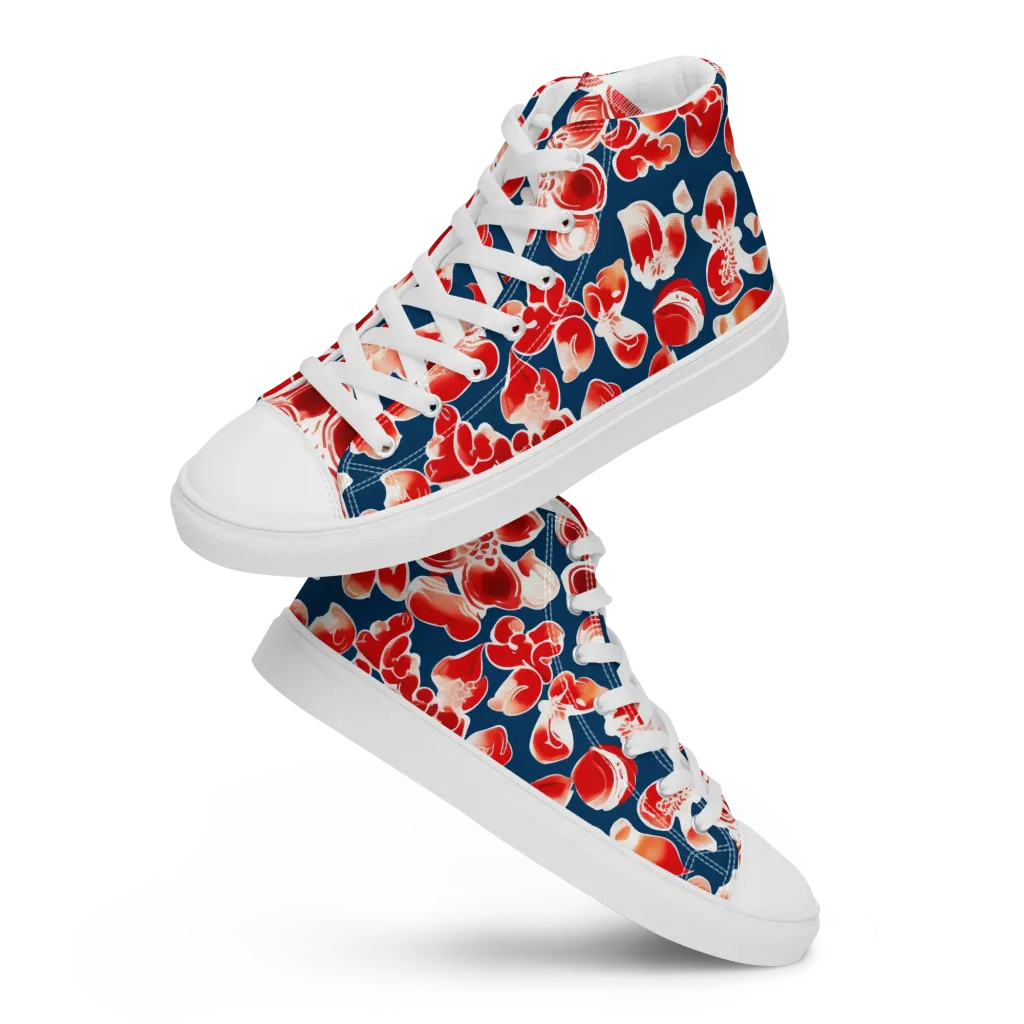 Crimson Midnight on Women's High Top Canvas Shoes — Front