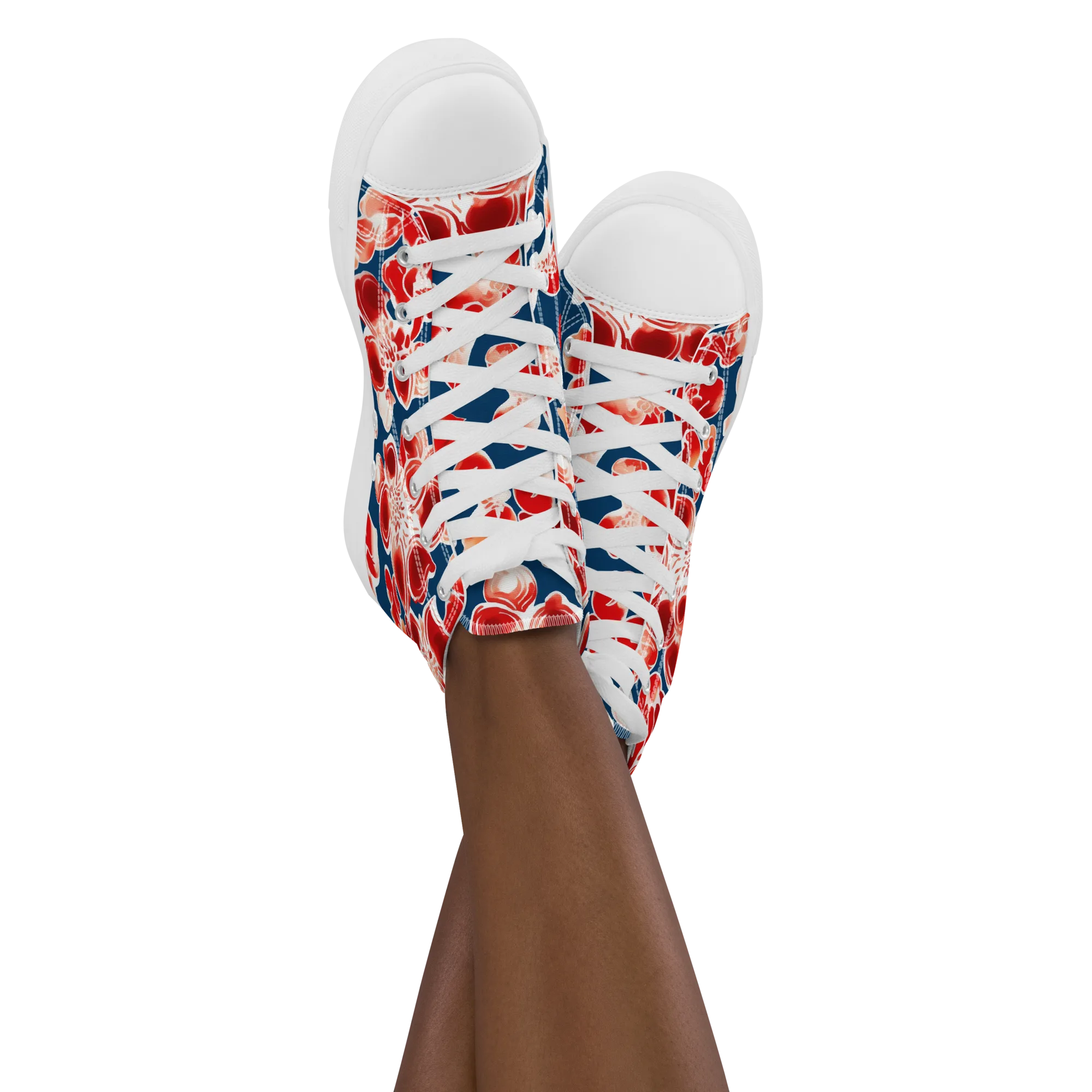 Crimson Midnight on Women's High Top Canvas Shoes — Front