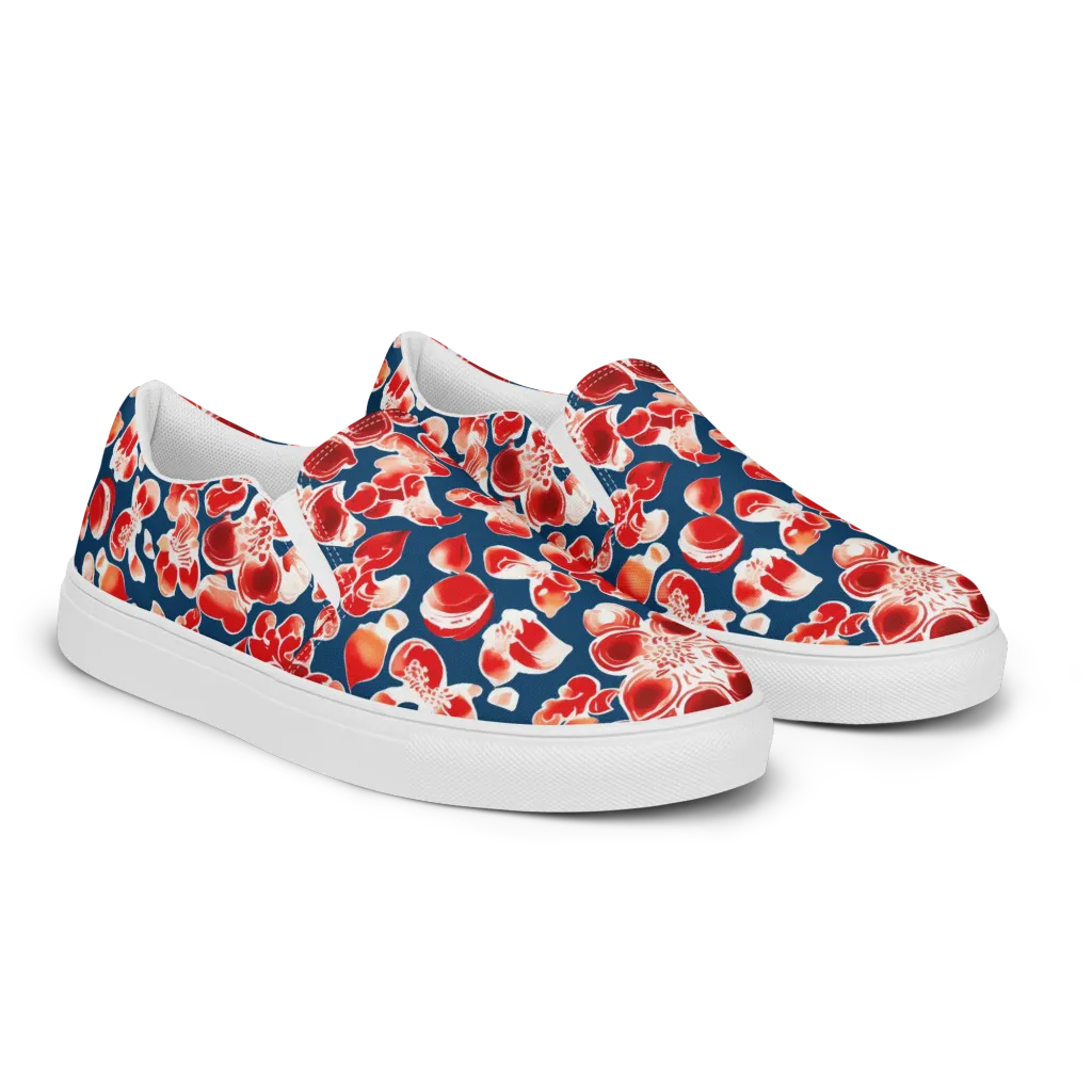 Crimson Midnight on Men's Slip-On Canvas Shoes — Right Front