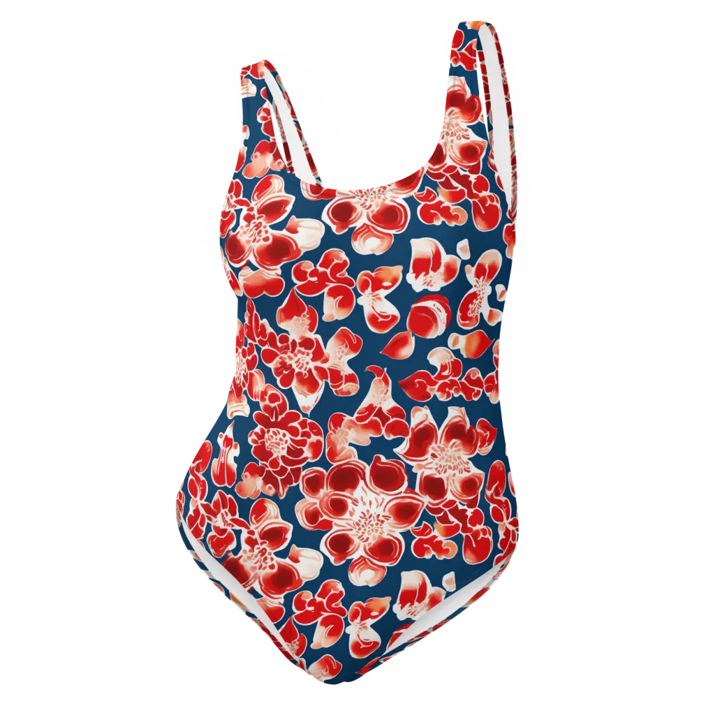 Crimson Midnight on One-Piece Swimsuit — Front
