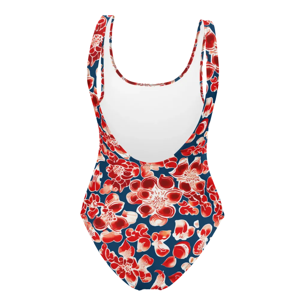 Crimson Midnight on One-Piece Swimsuit — Back