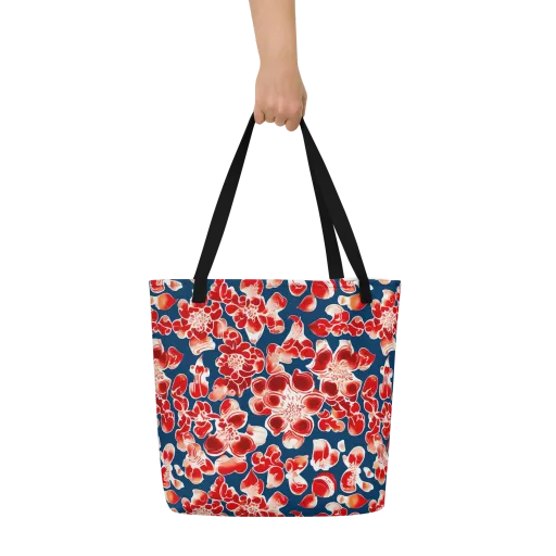 Crimson Midnight on a Large Tote Bag W/ Pocket
