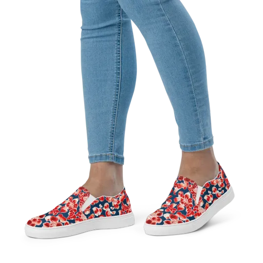 Crimson Midnight on a Women's Slip-On Canvas Shoes