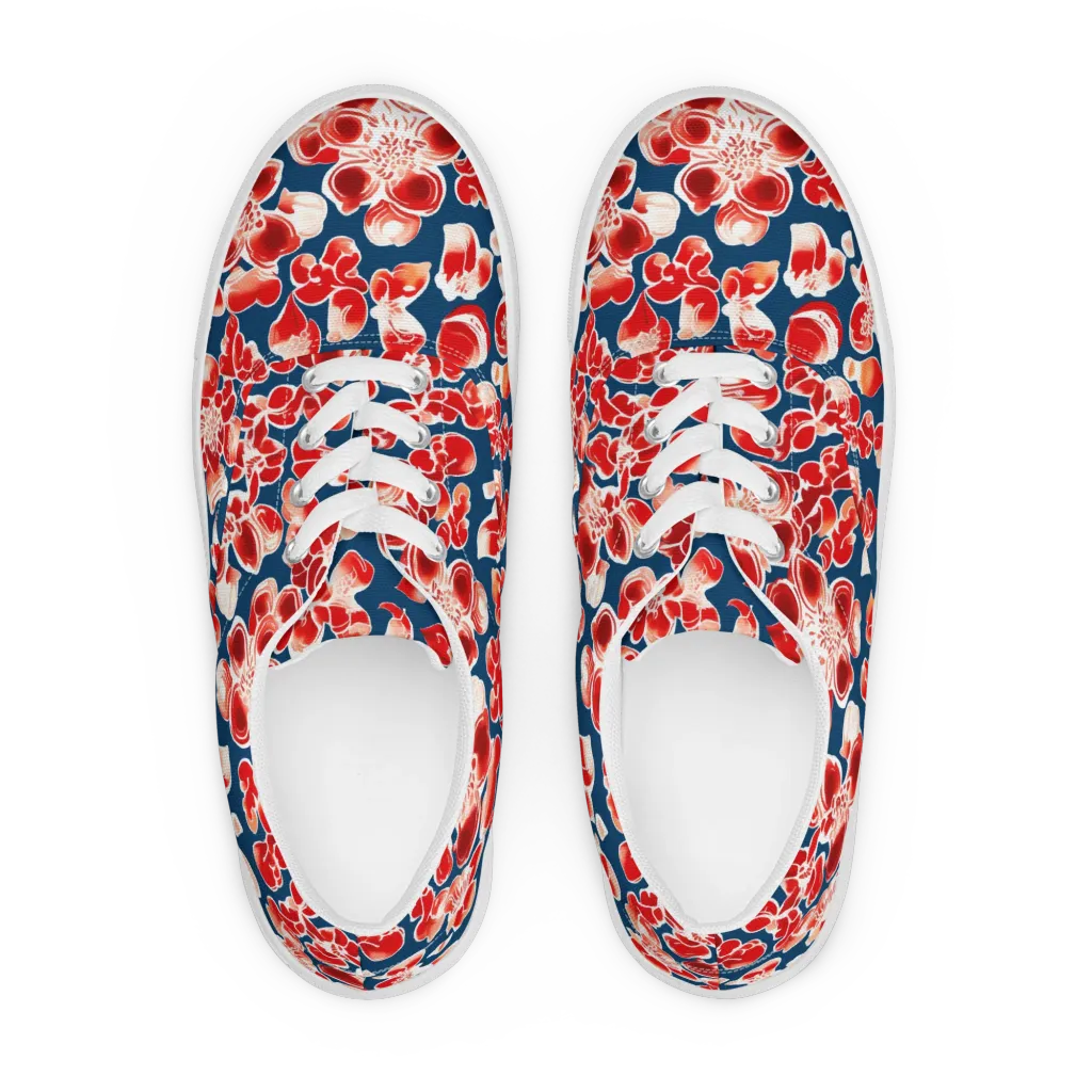 Crimson Midnight on Men's Lace-Up Canvas Shoes — Front