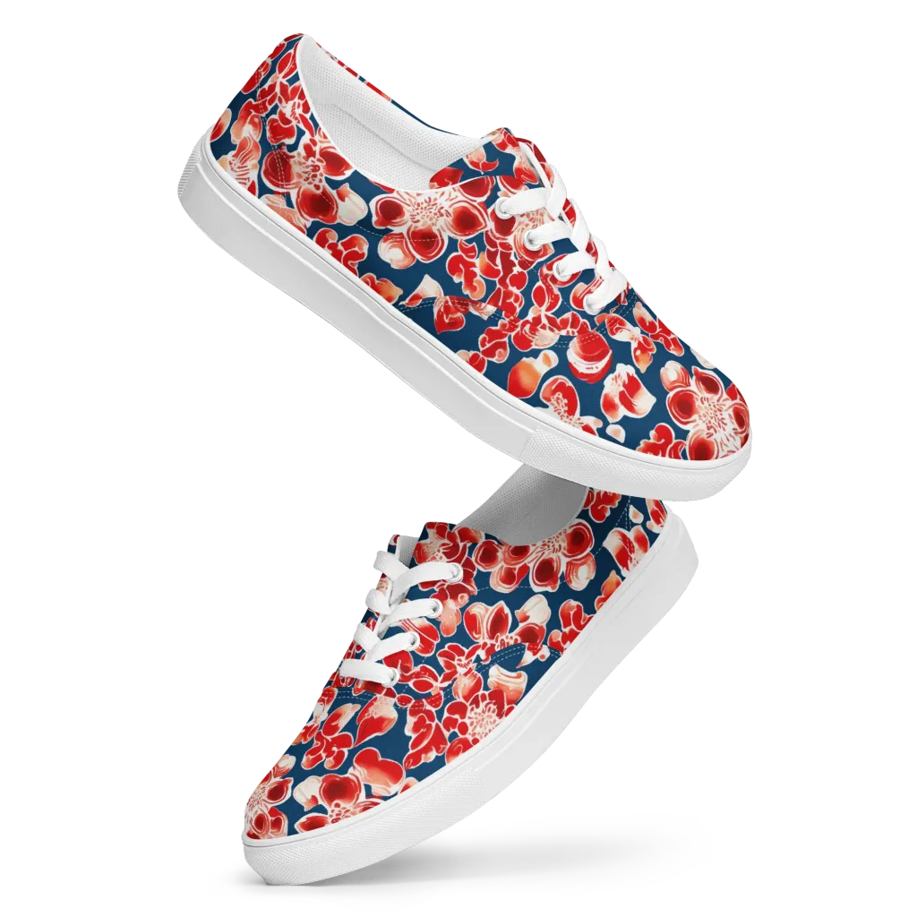 Crimson Midnight on Men's Lace-Up Canvas Shoes — Front