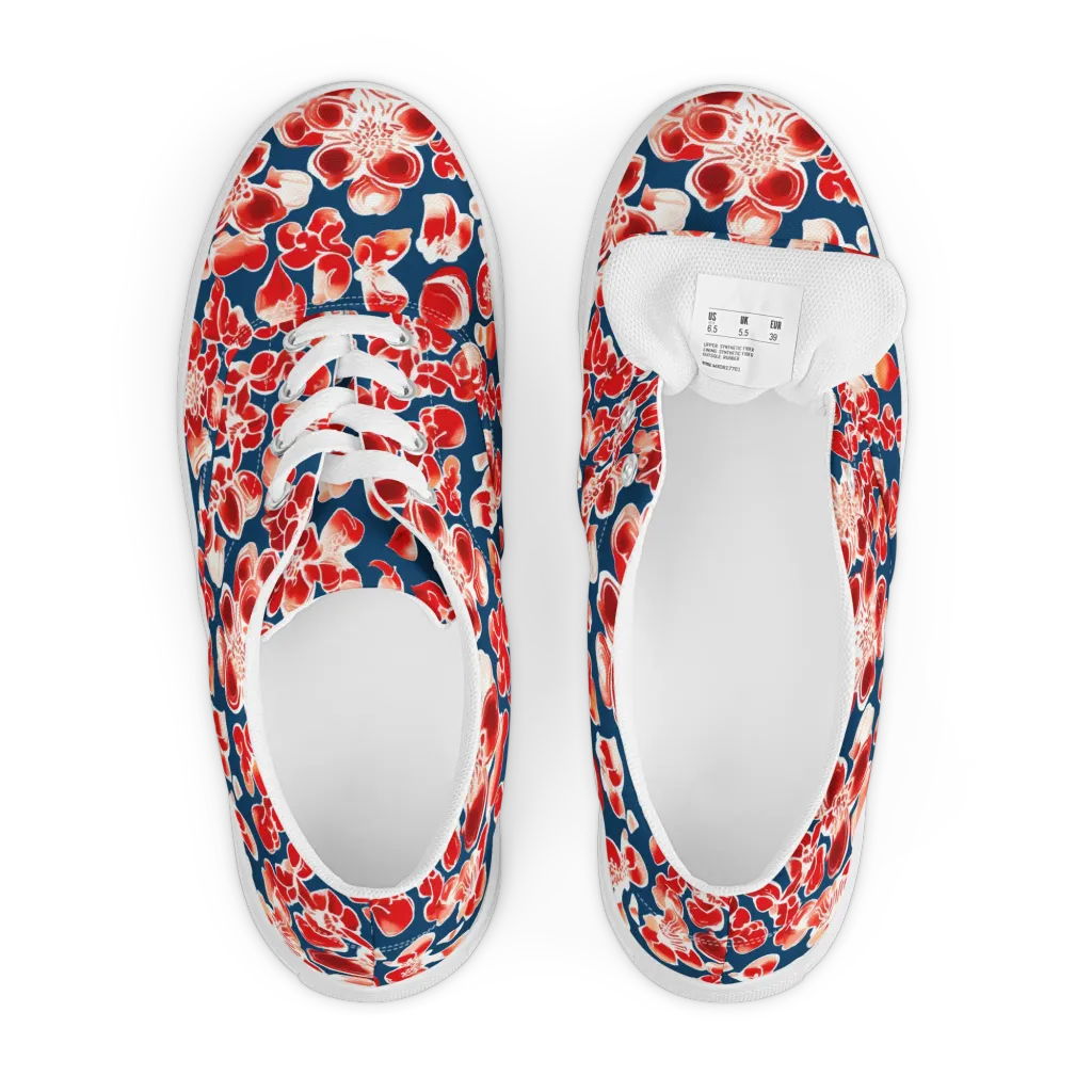 Crimson Midnight on Men's Lace-Up Canvas Shoes — Front