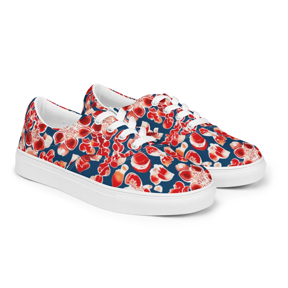 Crimson Midnight on Men's Lace-Up Canvas Shoes — Right Front