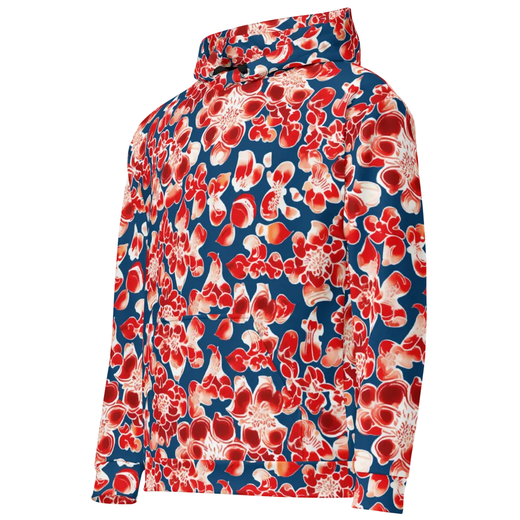 Crimson Midnight on Cotton Hoodie — Left Front