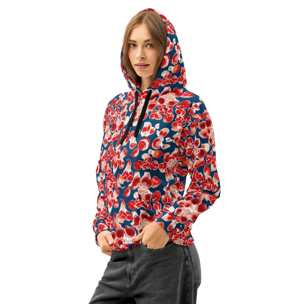 Crimson Midnight on Cotton Hoodie — Left Front