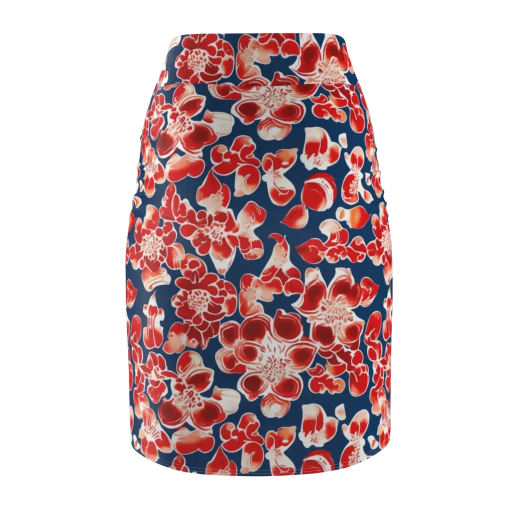 Crimson Midnight on Pencil Skirt — Back