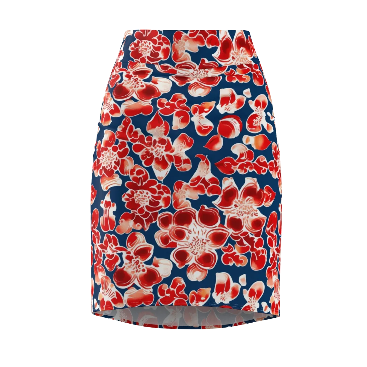 Crimson Midnight on Pencil Skirt — Front