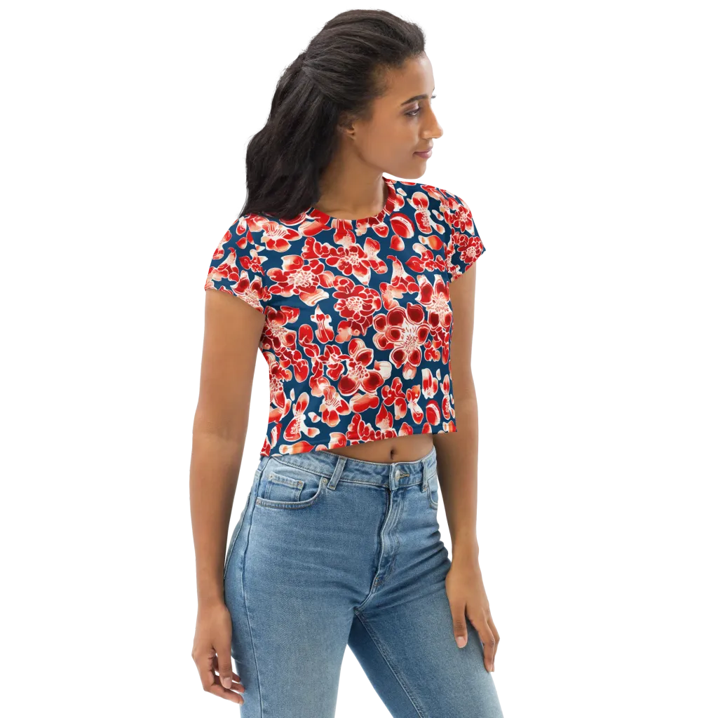 Crimson Midnight on Crop Tee — Right Front