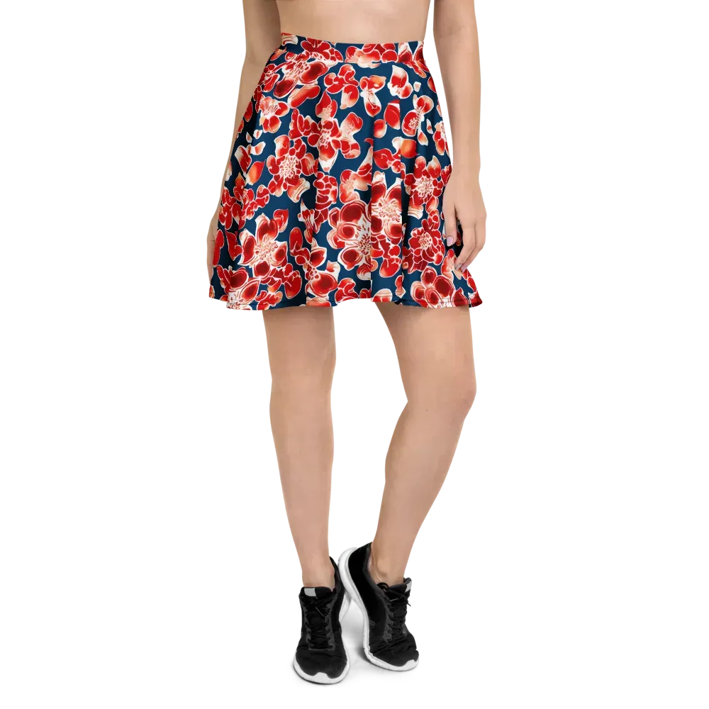 Crimson Midnight on Skater Skirt — Front