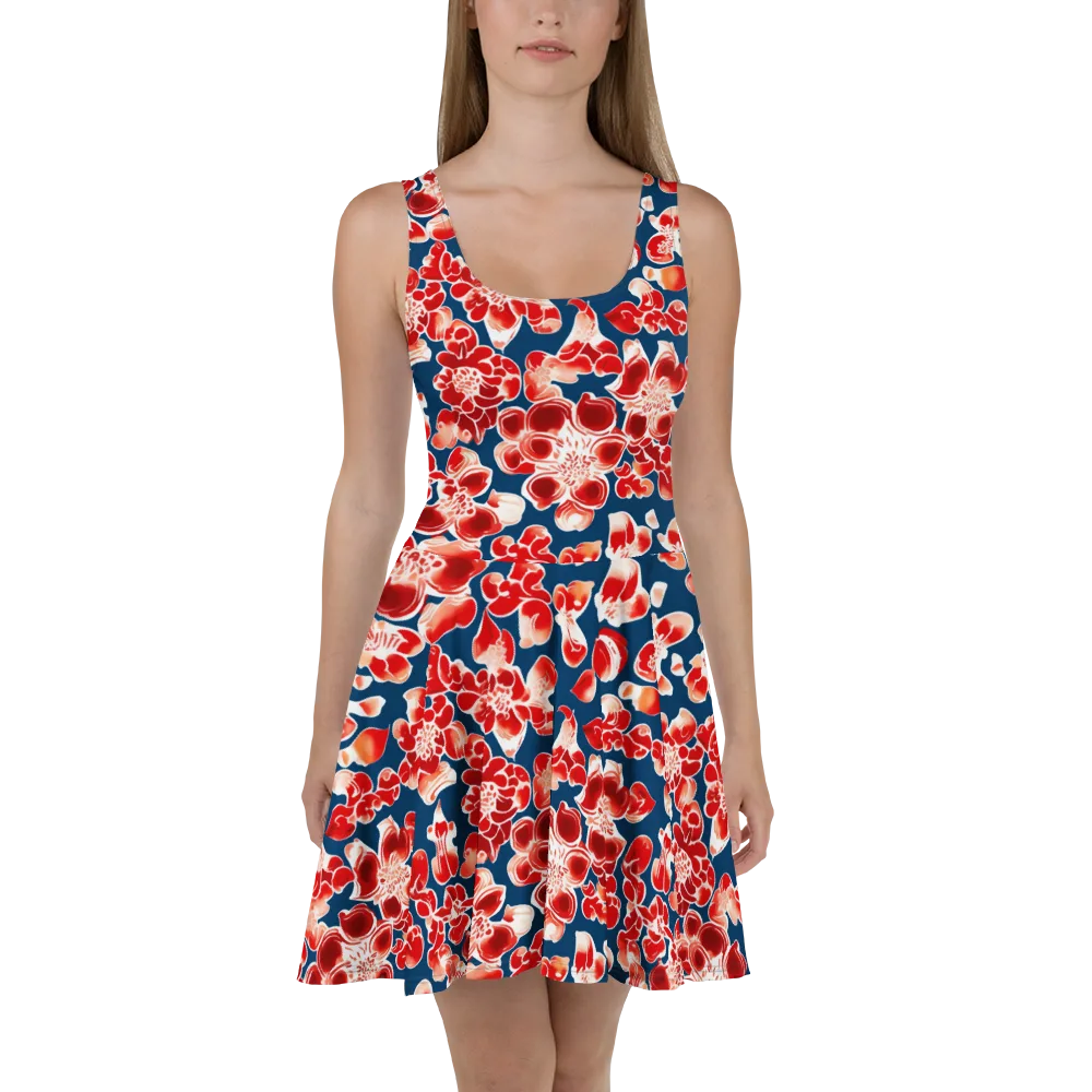 Crimson Midnight on Skater Dress — Front