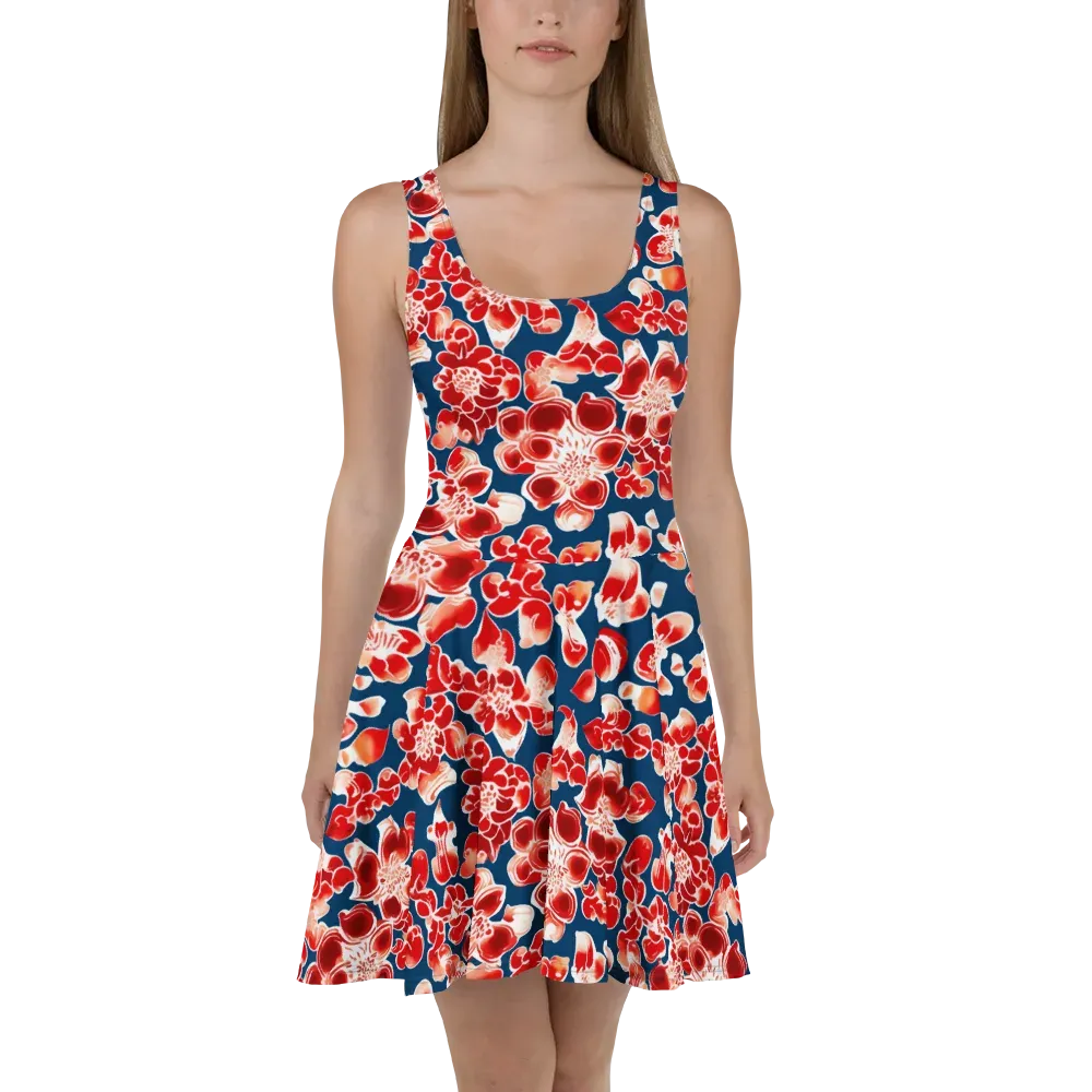 Crimson Midnight on Skater Dress — Front